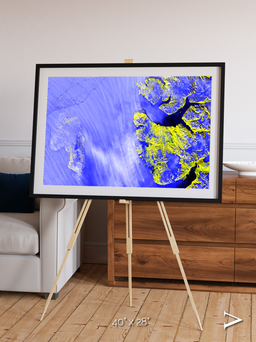 Islands in Snow, High Arctic Framed & Mounted Print