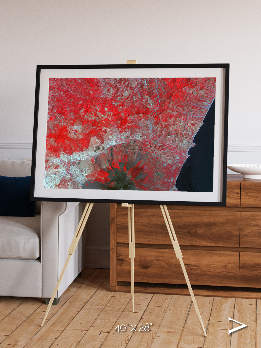 Painted Archipelago, Mt Etna Framed & Mounted Print