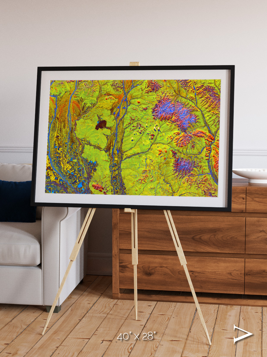 Glacial Ribbons, Chaunskaya Bay Framed & Mounted Print