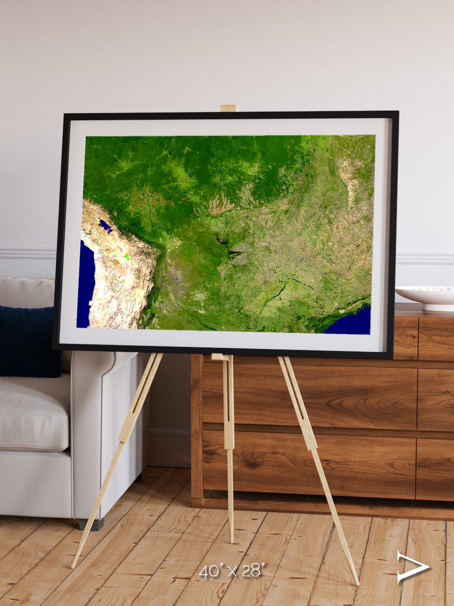 Ribbon River, South America Framed & Mounted Print