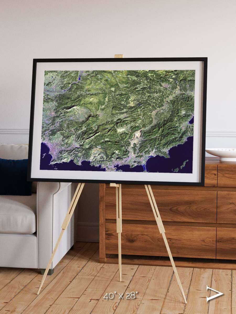 Bay and Shore, Southern Coast of France Framed & Mounted Print