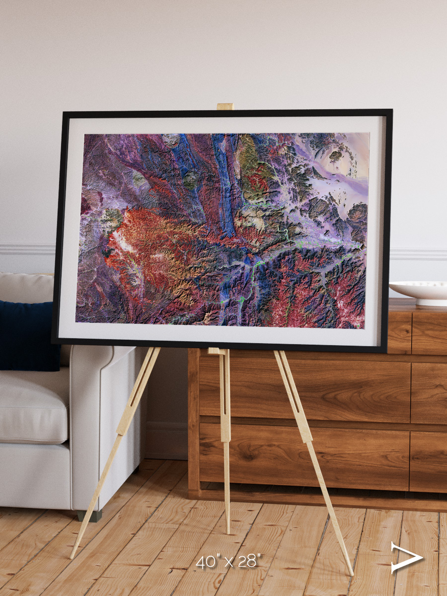 Geologic Tapestry, Asharah Fault Zone Framed & Mounted Print