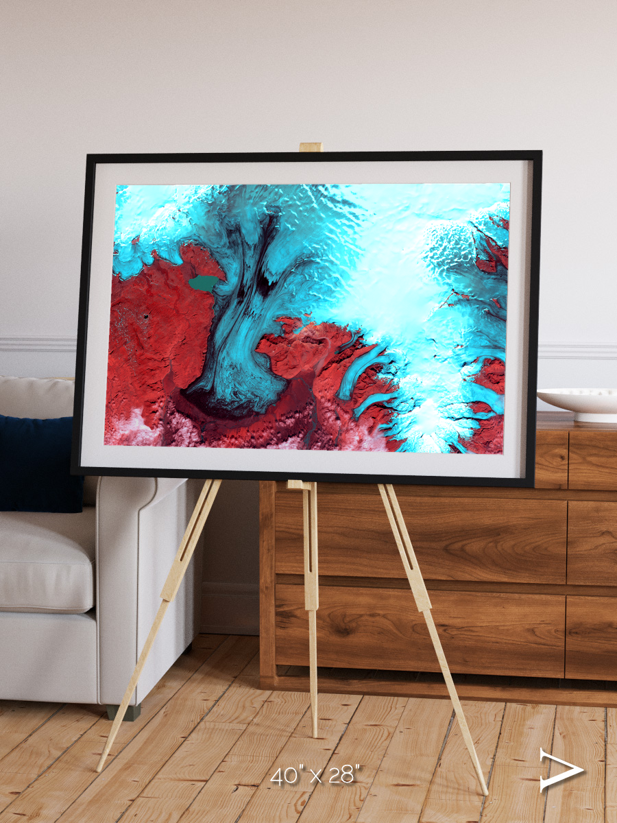 Polar Flow, Vatnajokull Glacier Ice Cap Framed & Mounted Print