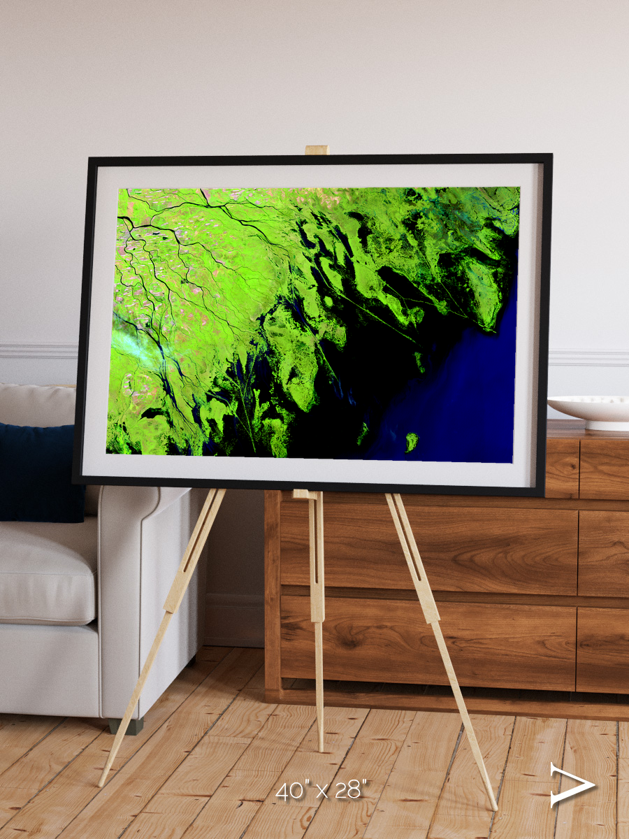 Delta Mosaic, Volga River Delta Framed & Mounted Print