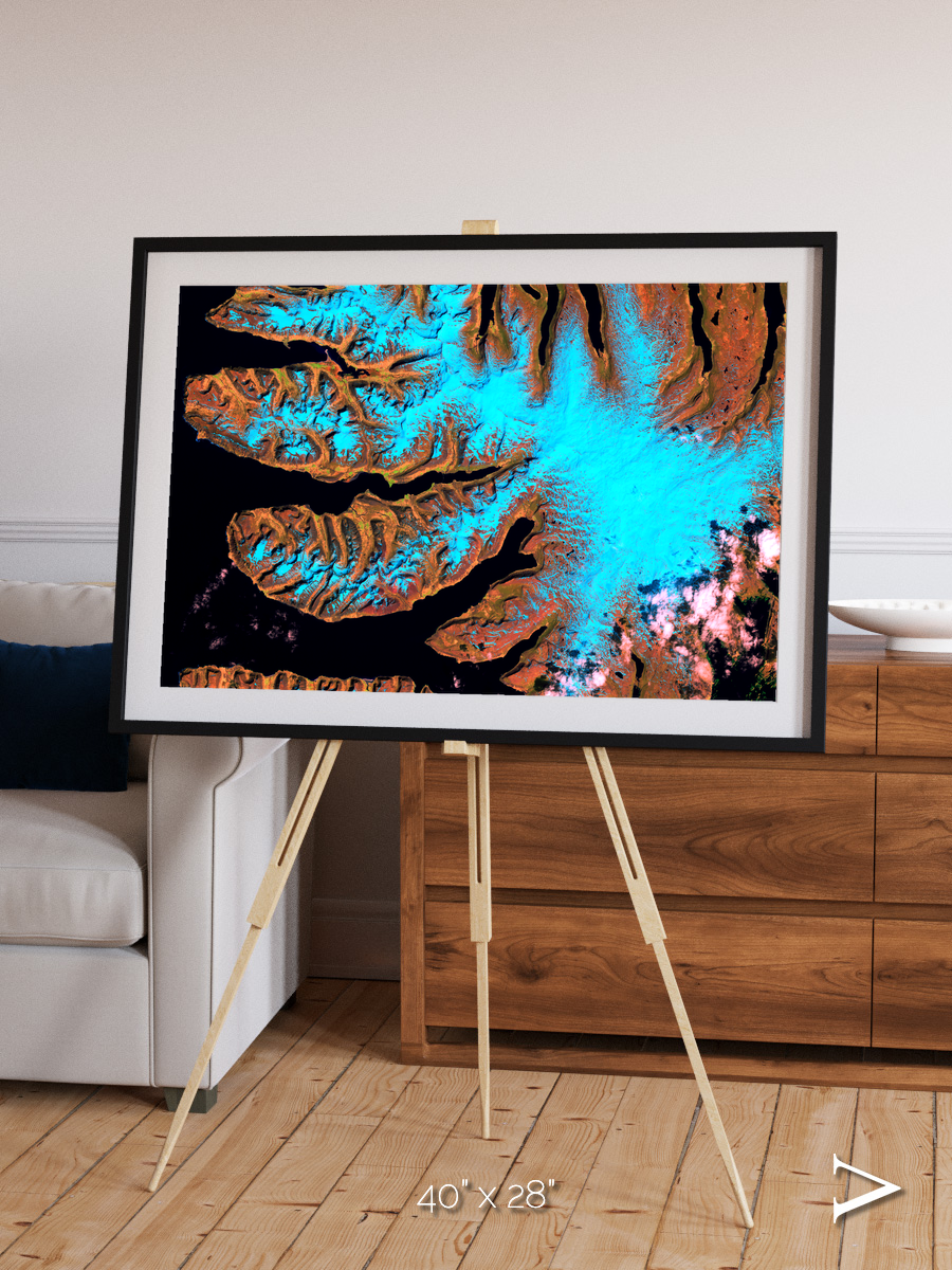 Frozen Currents, West Fjords Framed & Mounted Print