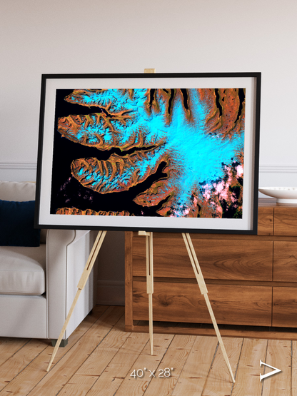 Frozen Currents, West Fjords Framed & Mounted Print