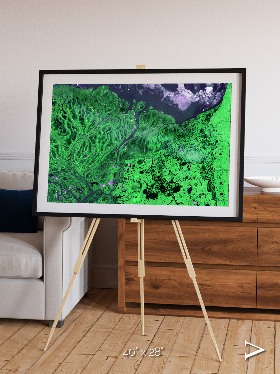 Polar Flow, Yukon Delta Framed & Mounted Print