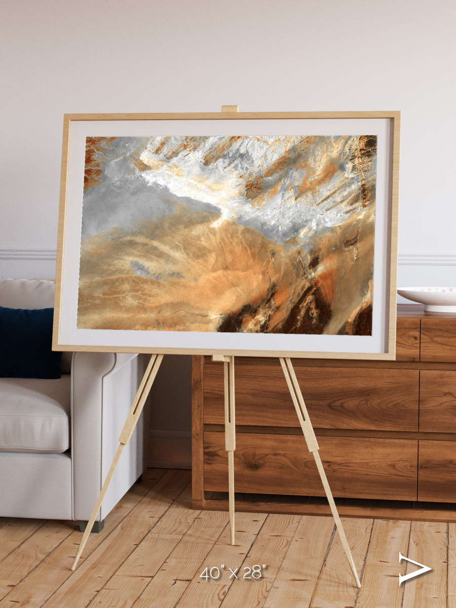 Etched Sands, Algerian Sahara Framed & Mounted Print