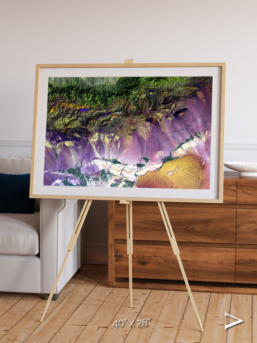 Saline Patterns, Bogda Mountains Framed & Mounted Print