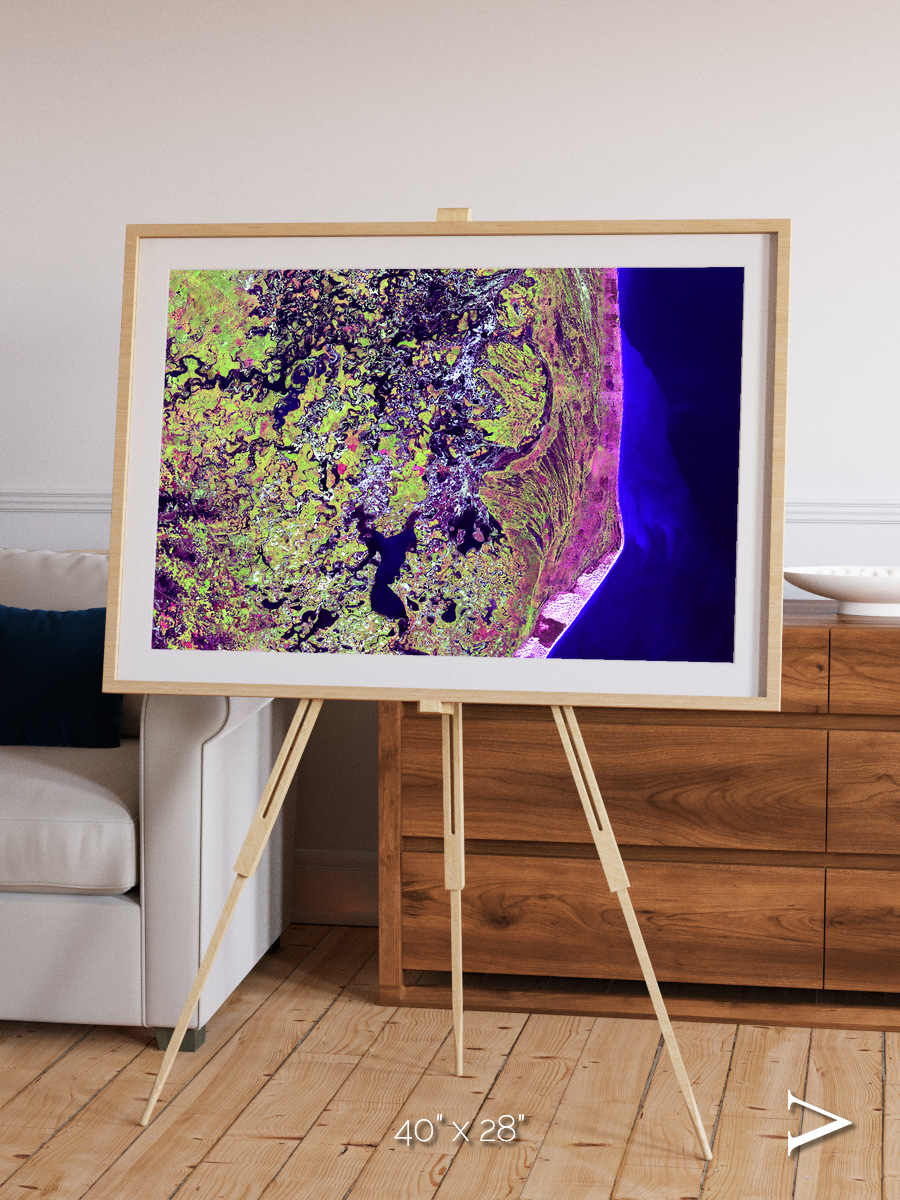 Wetland Mosaic, Cabo San Antonio Framed & Mounted Print