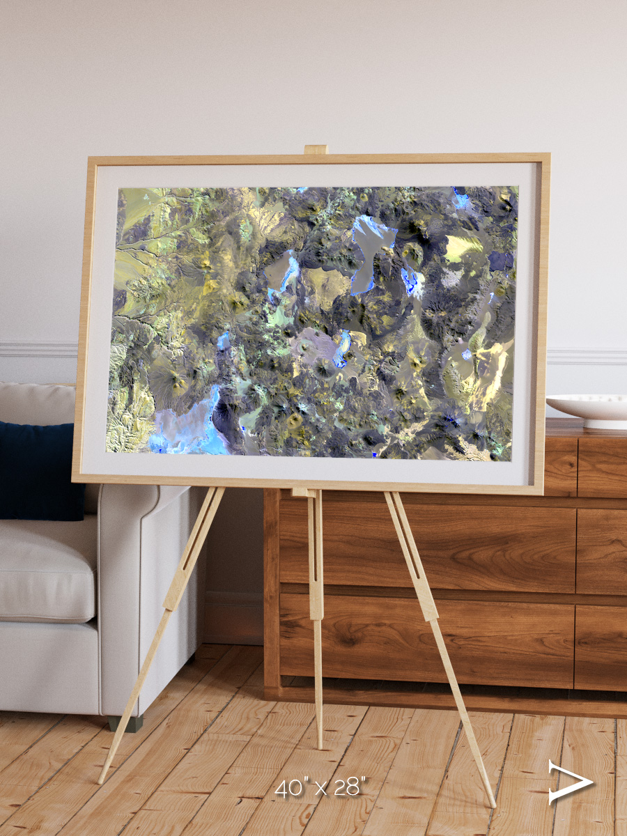 Lava Lines, Chilean Volcanoes Framed & Mounted Print