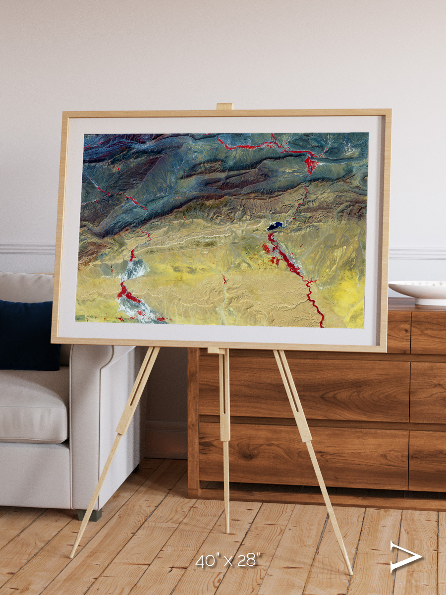 Crimson Veins, Atlas Mountains Framed & Mounted Print