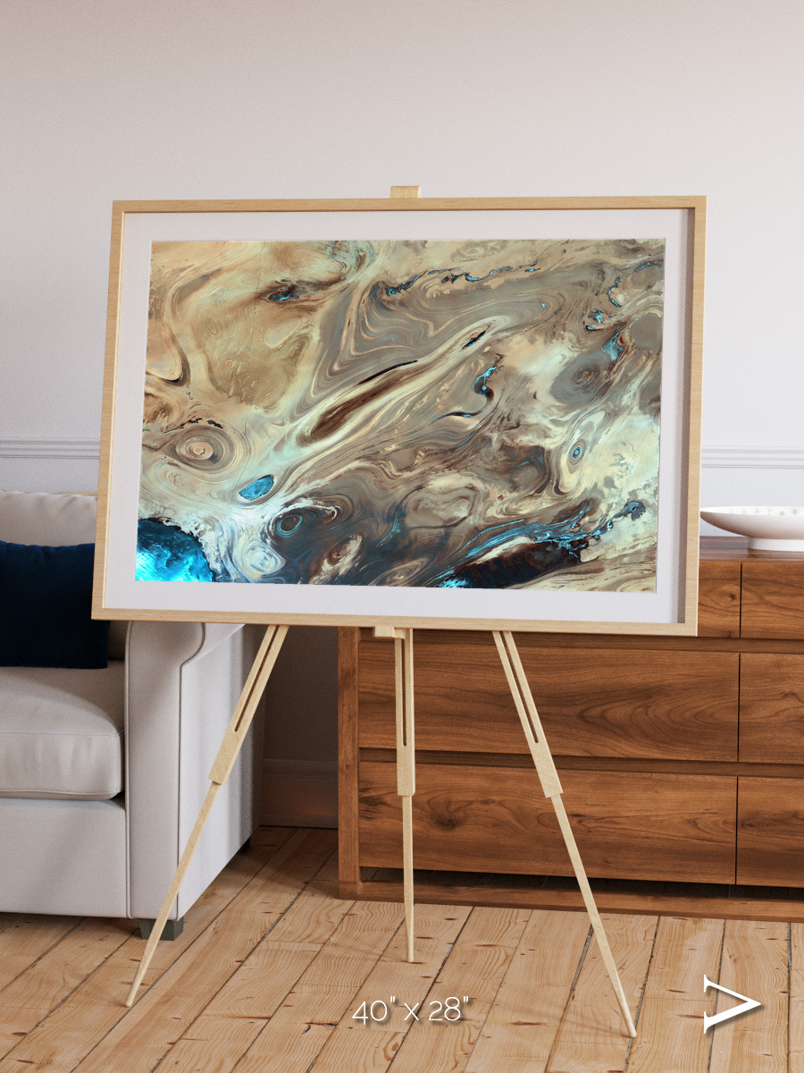 Saline Patterns, Dasht-e Kevir Framed & Mounted Print