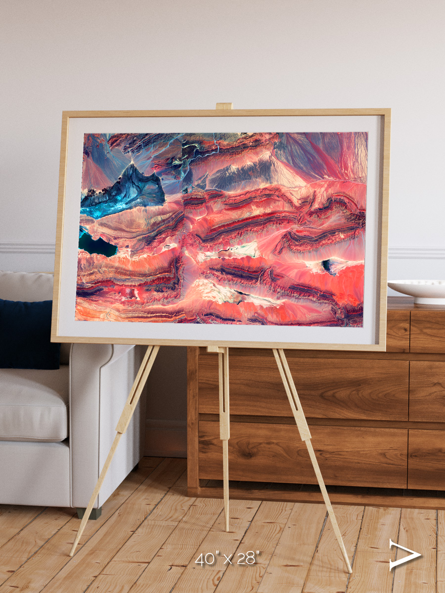 Fractured Earth, Western China Framed & Mounted Print