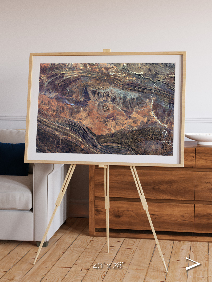 Volcanic Palette, Gosses Bluff Framed & Mounted Print