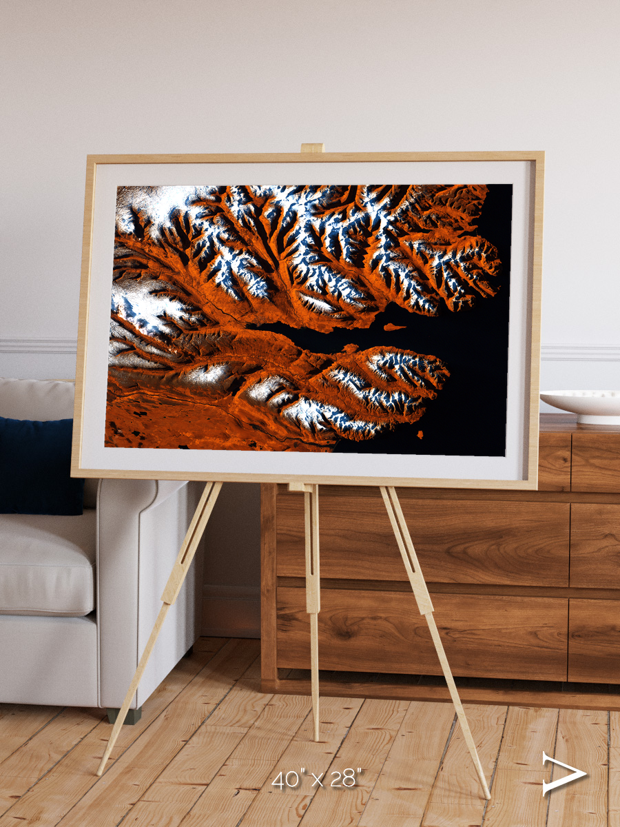 Striped Coast, Eyjafjörður Framed & Mounted Print