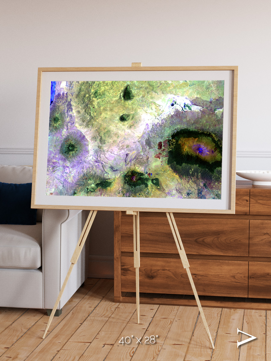 Folded Ridges, Kilimanjaro Framed & Mounted Print