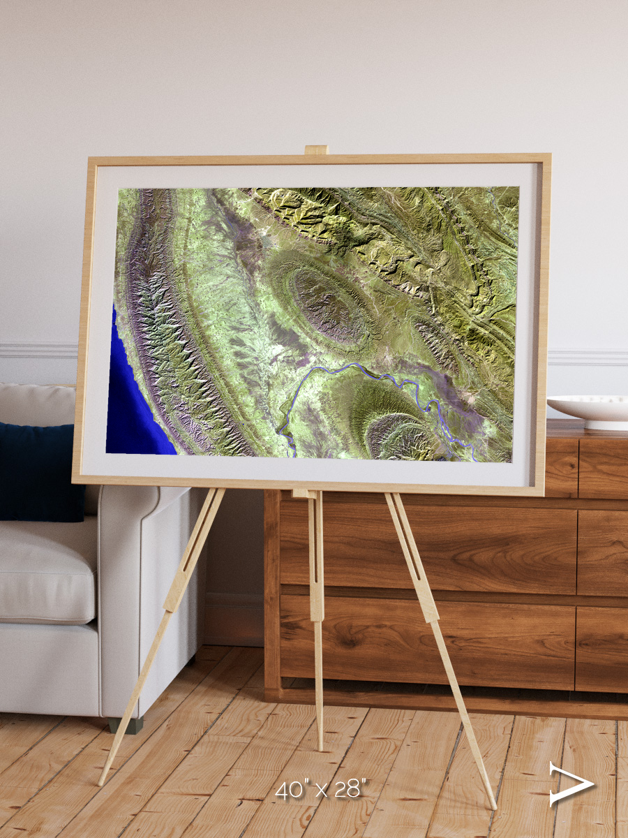 Channel Lines, Konari Iran Framed & Mounted Print