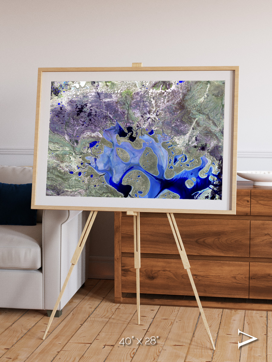 Lake Lines, Lake Carnegie Framed & Mounted Print