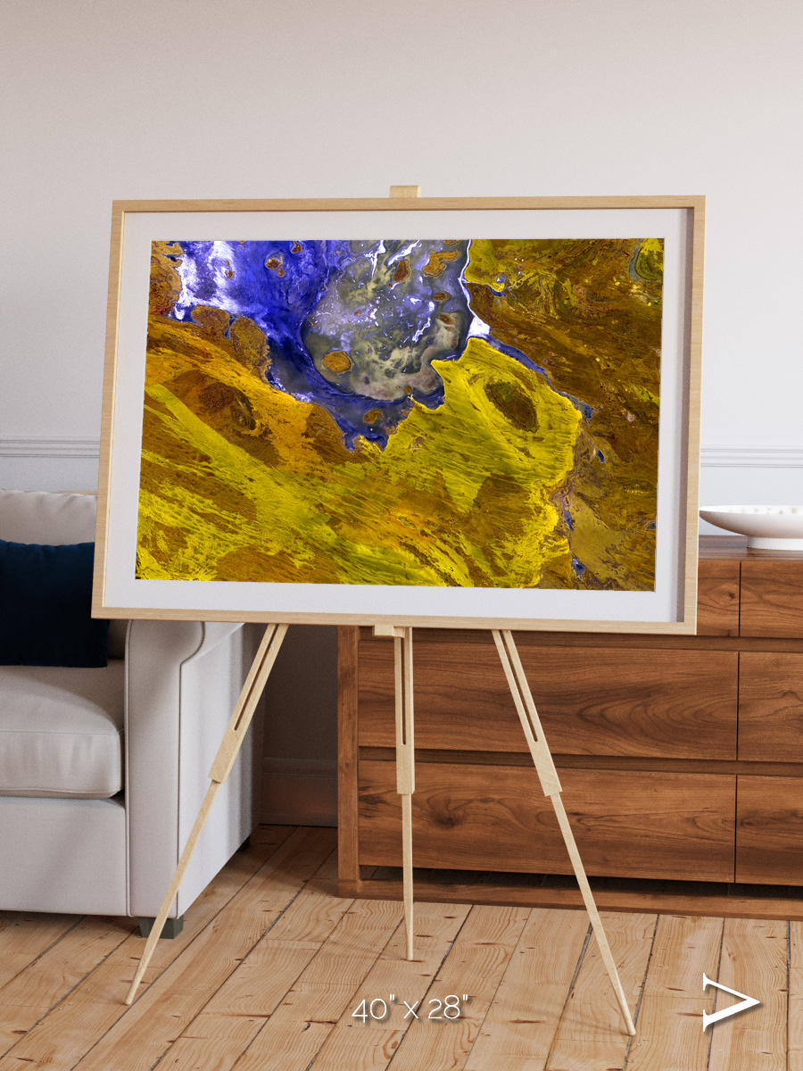 Saline Patterns, Lake Disappointment Framed & Mounted Print