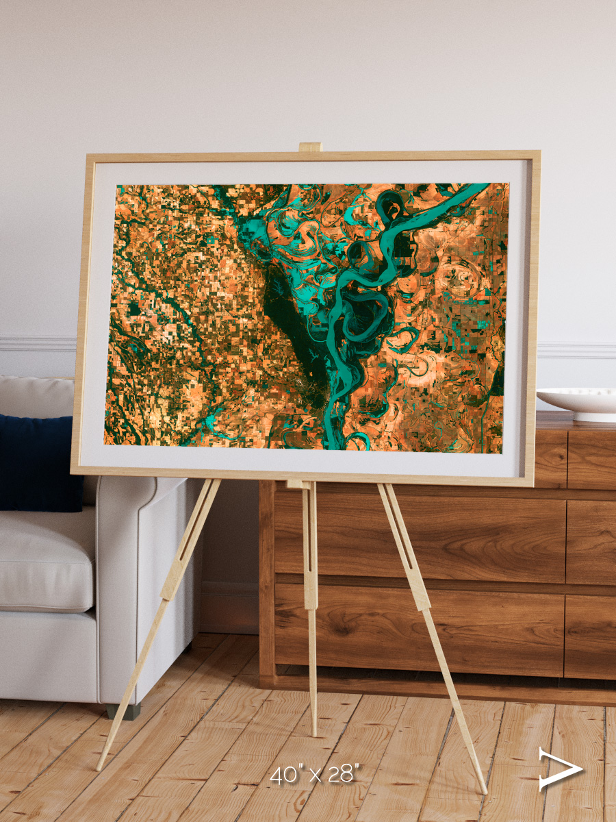 River’s Dance, Mississippi Framed & Mounted Print