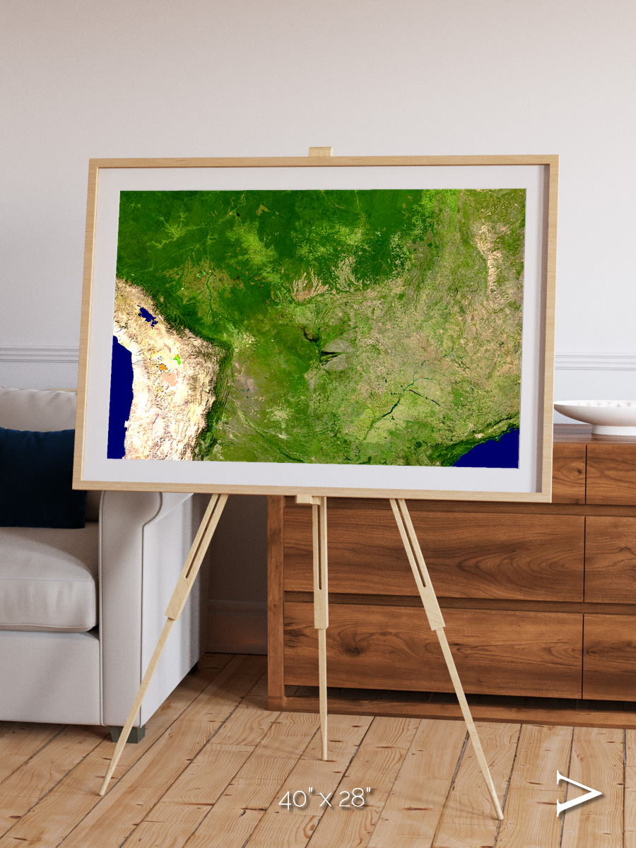 Ribbon River, South America Framed & Mounted Print