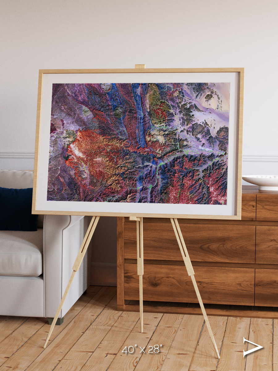 Geologic Tapestry, Asharah Fault Zone Framed & Mounted Print
