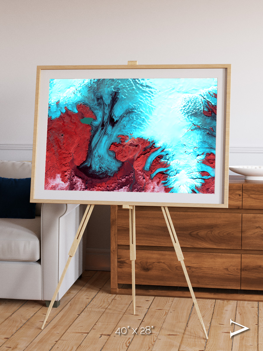Polar Flow, Vatnajokull Glacier Ice Cap Framed & Mounted Print