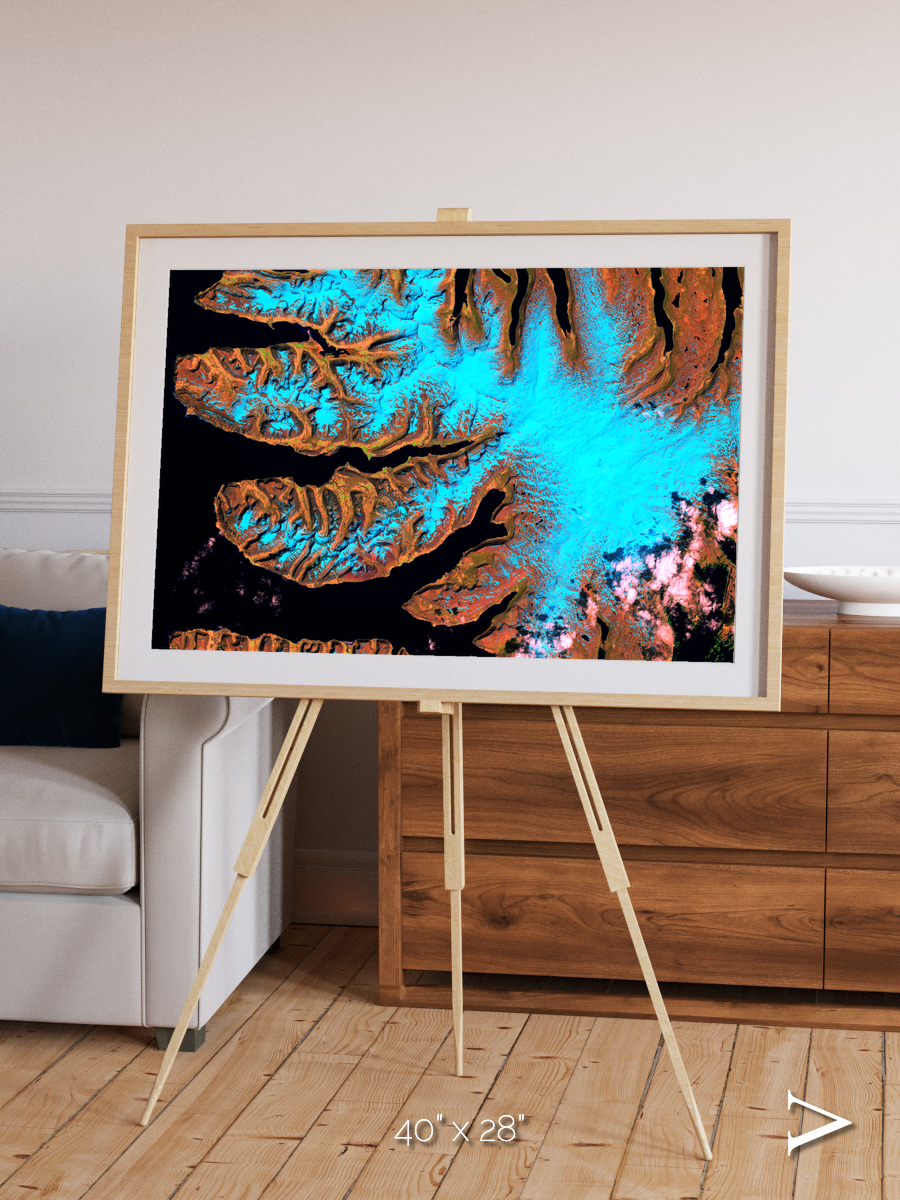 Frozen Currents, West Fjords Framed & Mounted Print