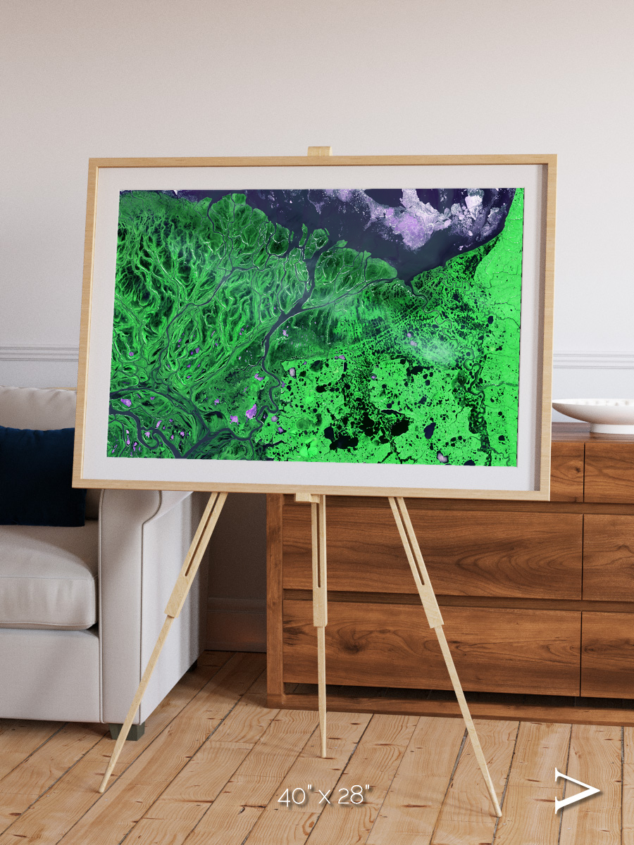 Polar Flow, Yukon Delta Framed & Mounted Print