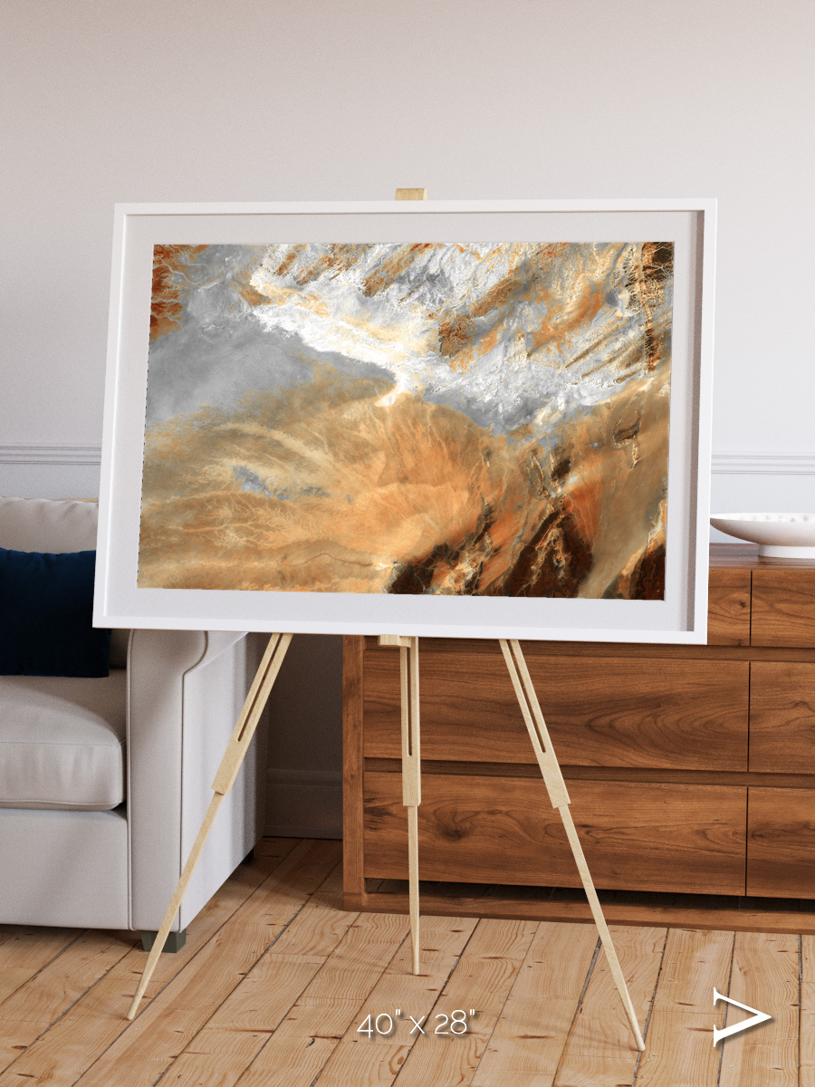 Etched Sands, Algerian Sahara Framed & Mounted Print