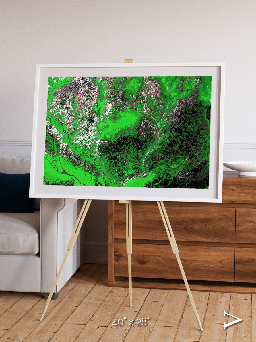 Ribbon River, Araca River Framed & Mounted Print