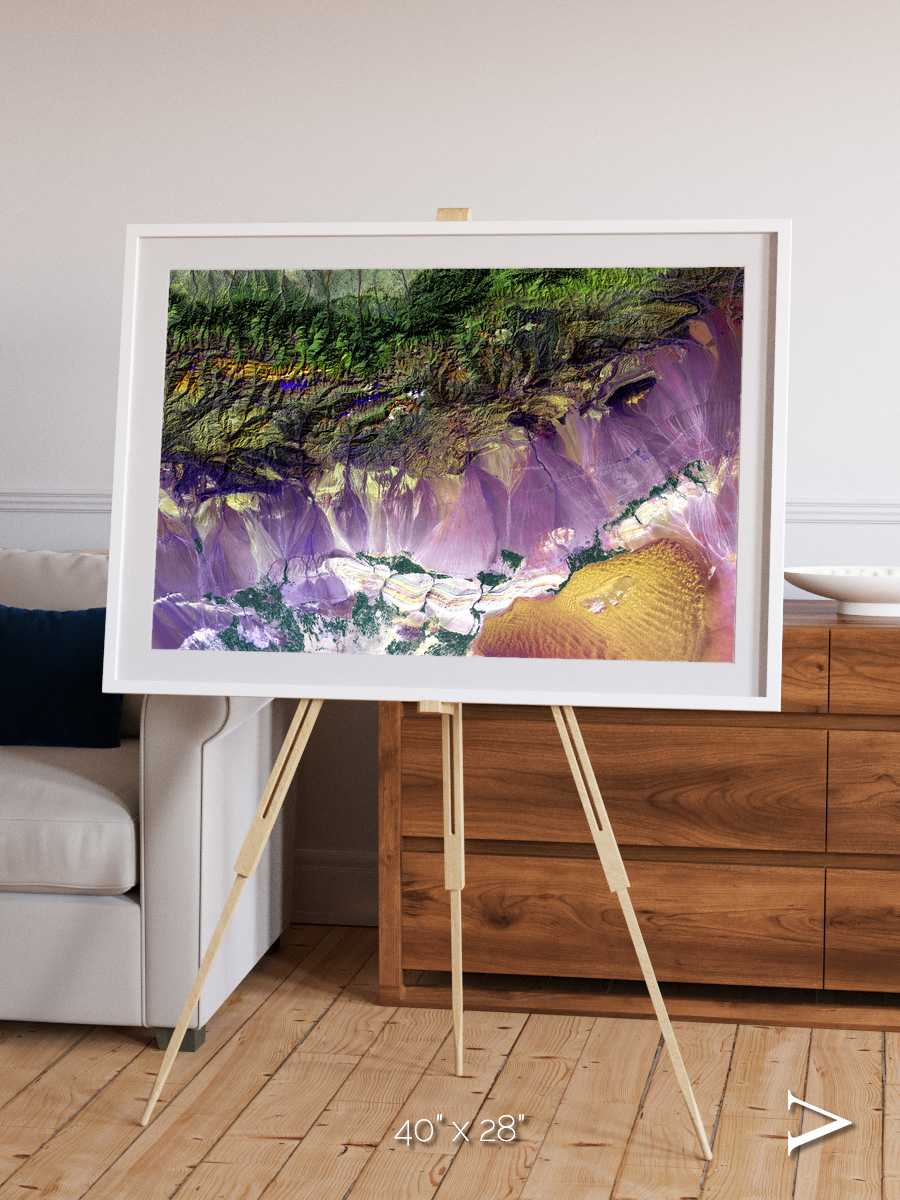 Saline Patterns, Bogda Mountains Framed & Mounted Print