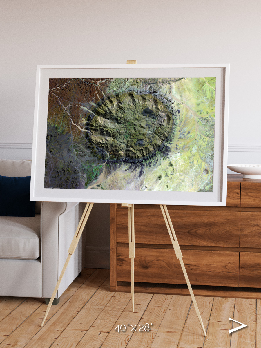 Windwritten Dunes, Brandberg Massif Framed & Mounted Print