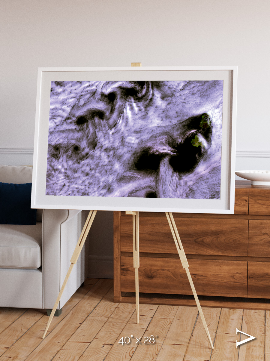 Vortices over Broutona, Kuril Islands Framed & Mounted Print