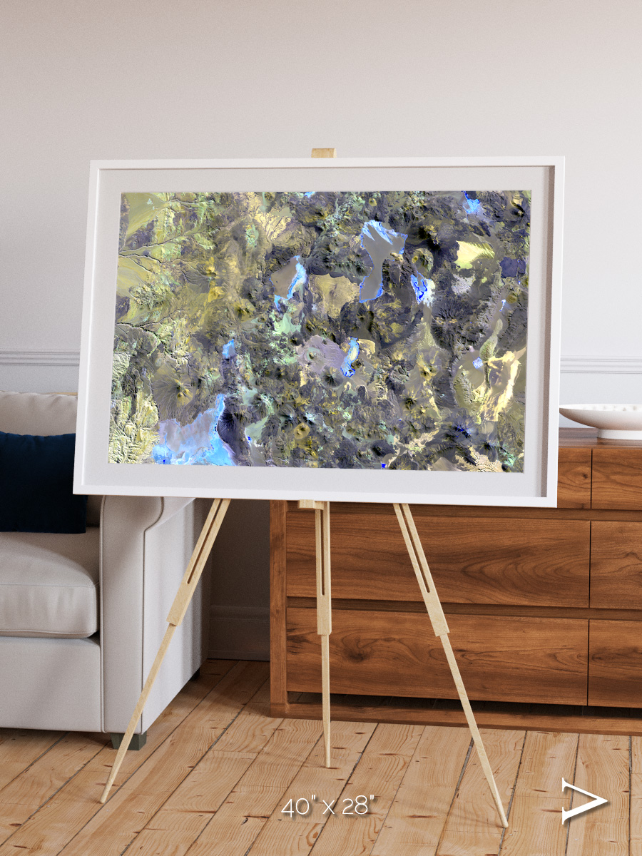 Lava Lines, Chilean Volcanoes Framed & Mounted Print