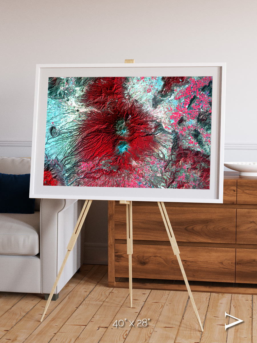 Lava Lines, Colima Volcano Framed & Mounted Print