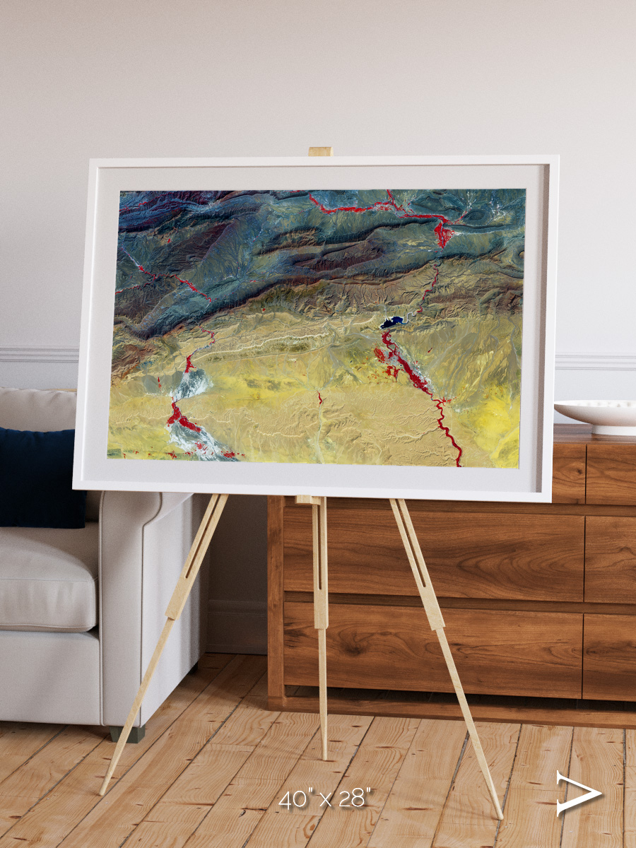 Crimson Veins, Atlas Mountains Framed & Mounted Print