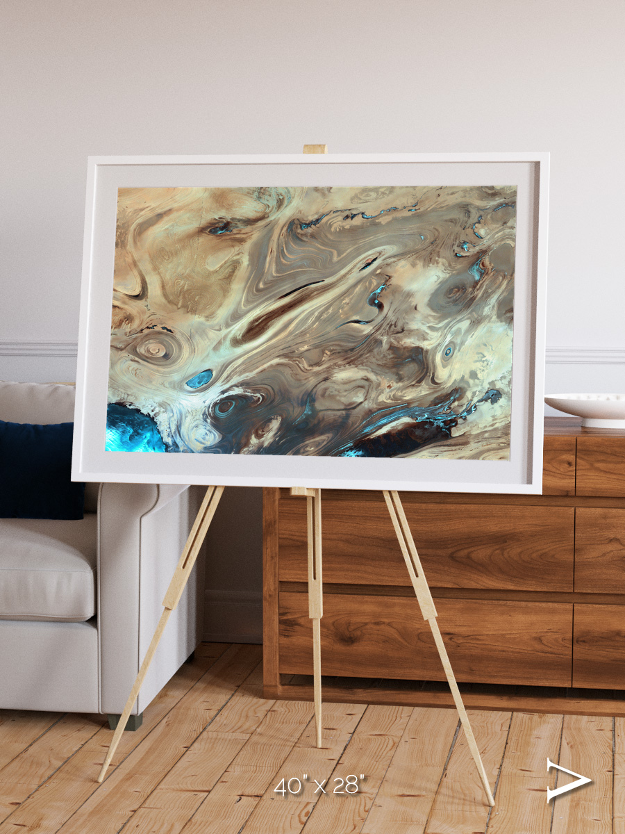 Saline Patterns, Dasht-e Kevir Framed & Mounted Print