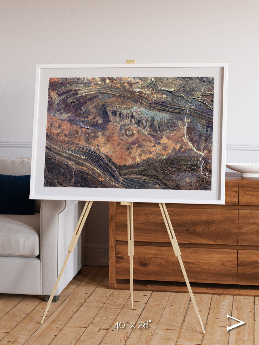 Volcanic Palette, Gosses Bluff Framed & Mounted Print