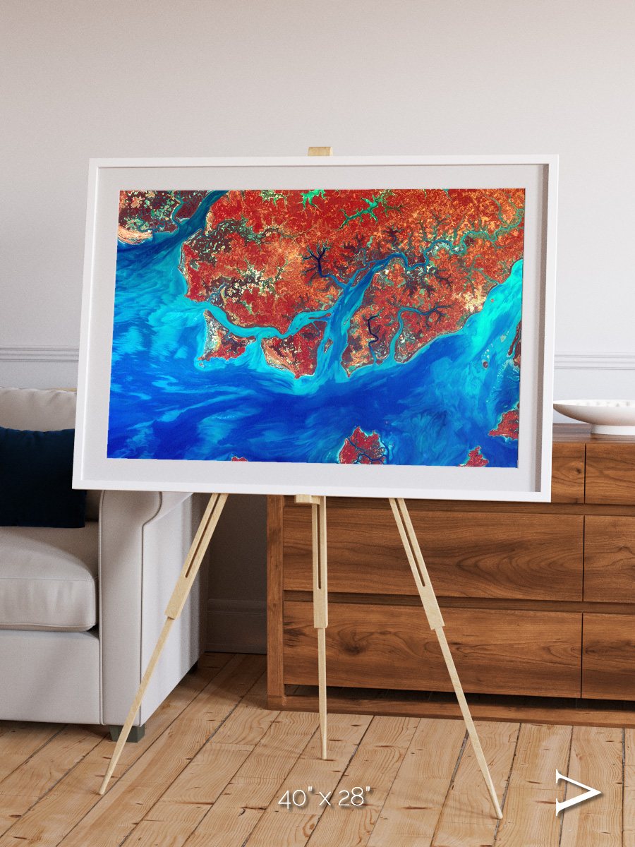 River and Plain, Guinea-Bissau Framed & Mounted Print