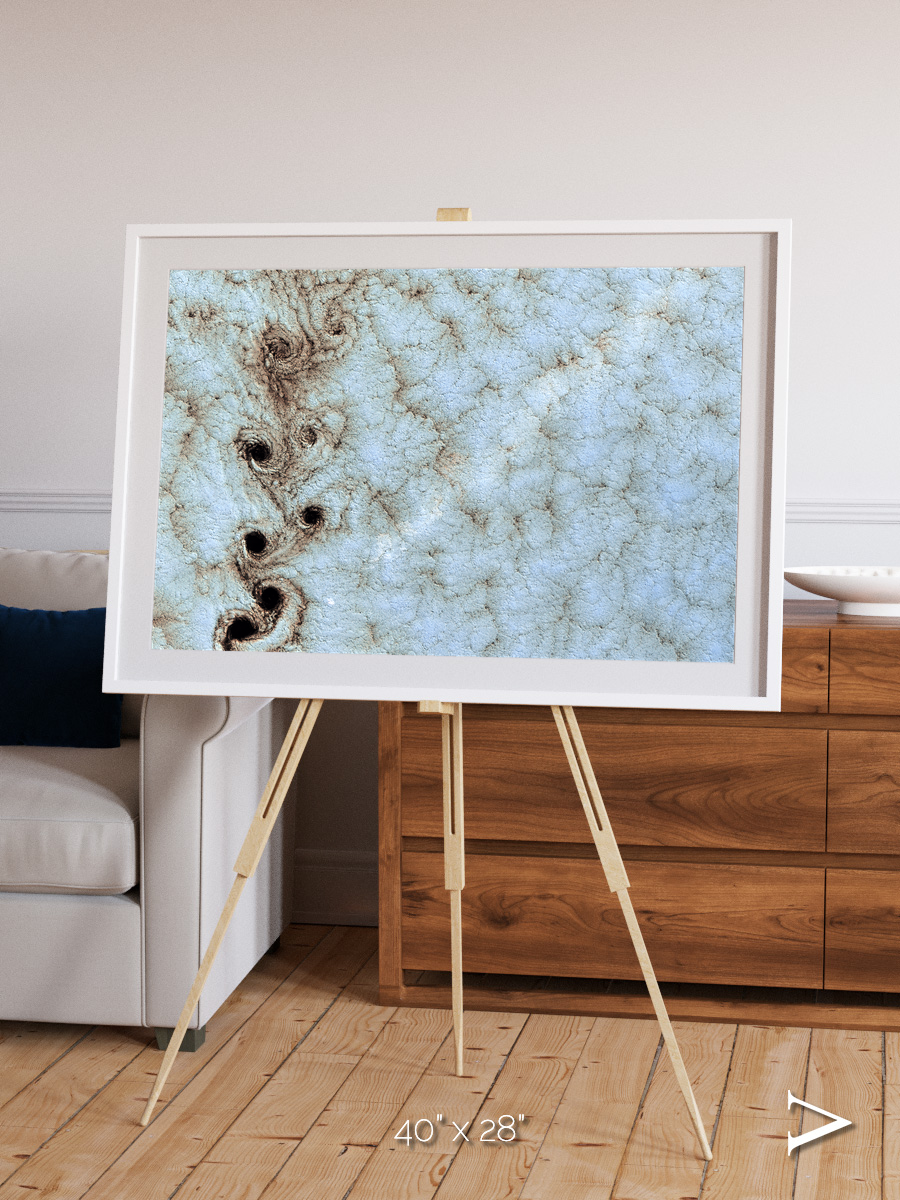 Wind Signatures, Karman Vortices Framed & Mounted Print