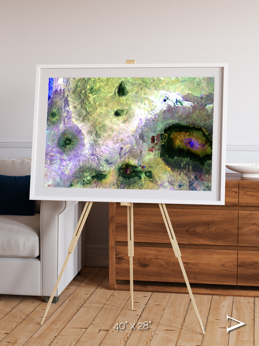 Folded Ridges, Kilimanjaro Framed & Mounted Print