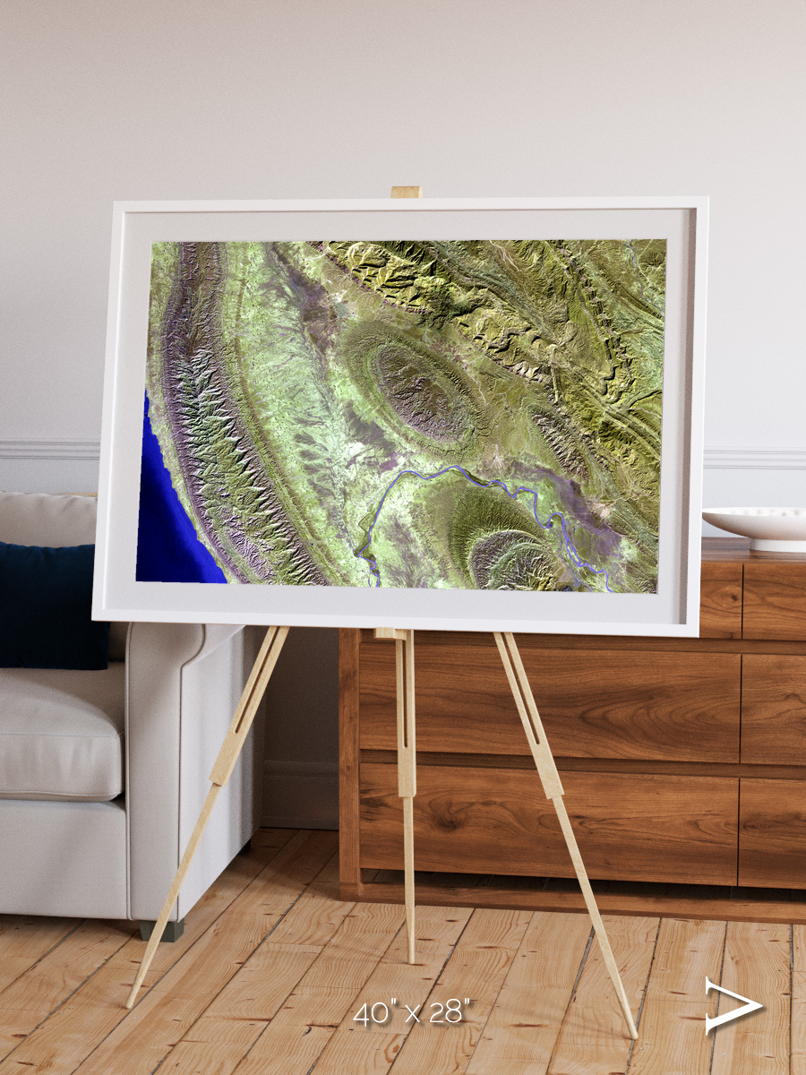 Channel Lines, Konari Iran Framed & Mounted Print