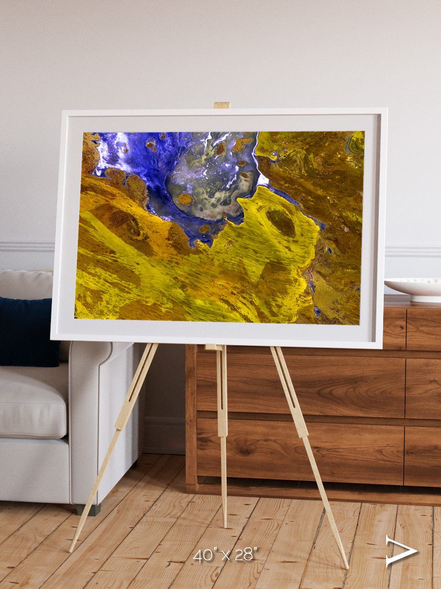 Saline Patterns, Lake Disappointment Framed & Mounted Print