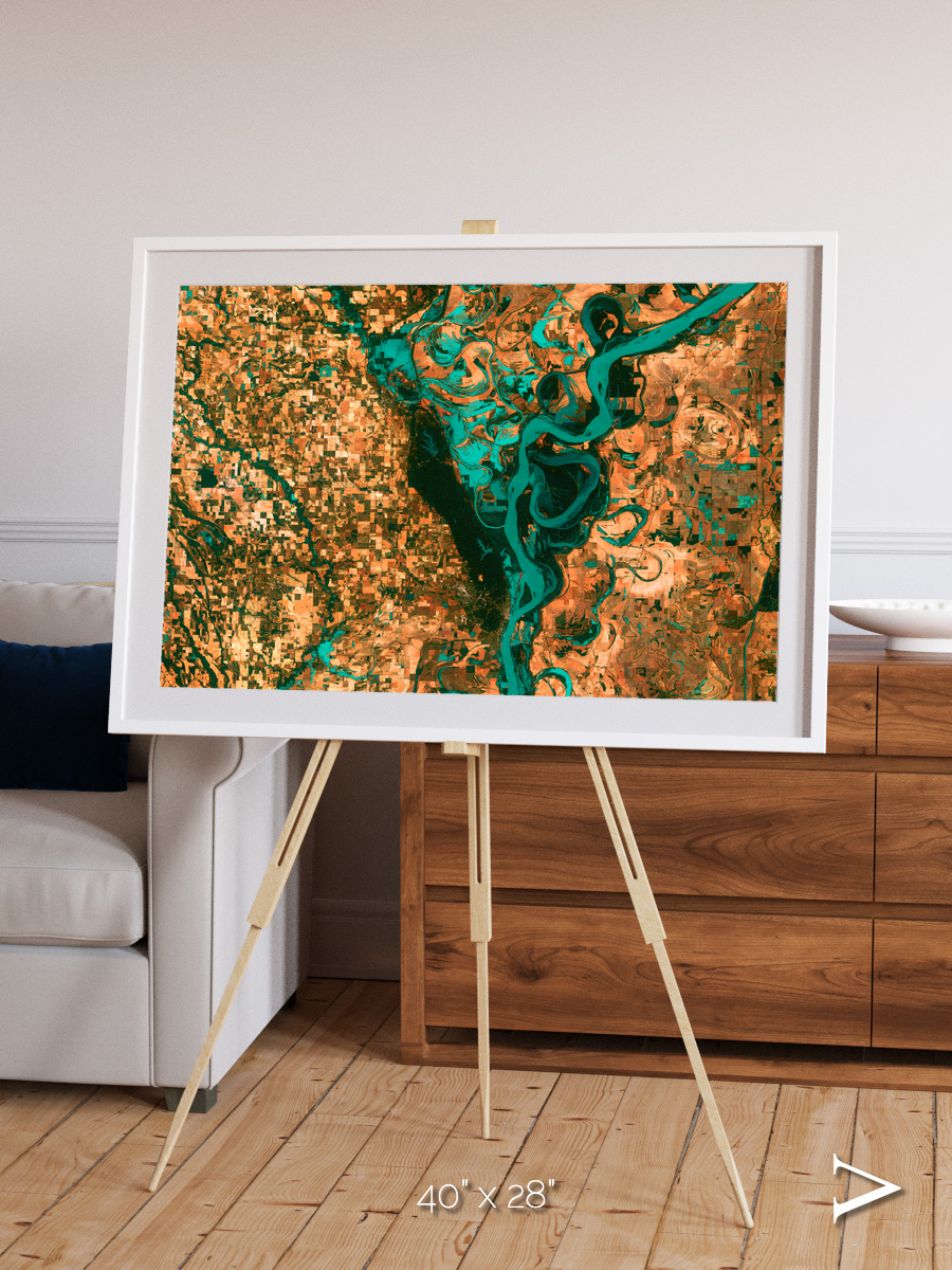 River’s Dance, Mississippi Framed & Mounted Print