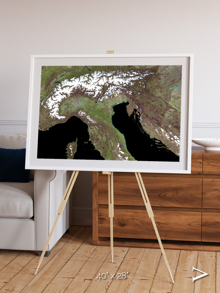 Tidal Patterns, Mediterranean Sea Framed & Mounted Print