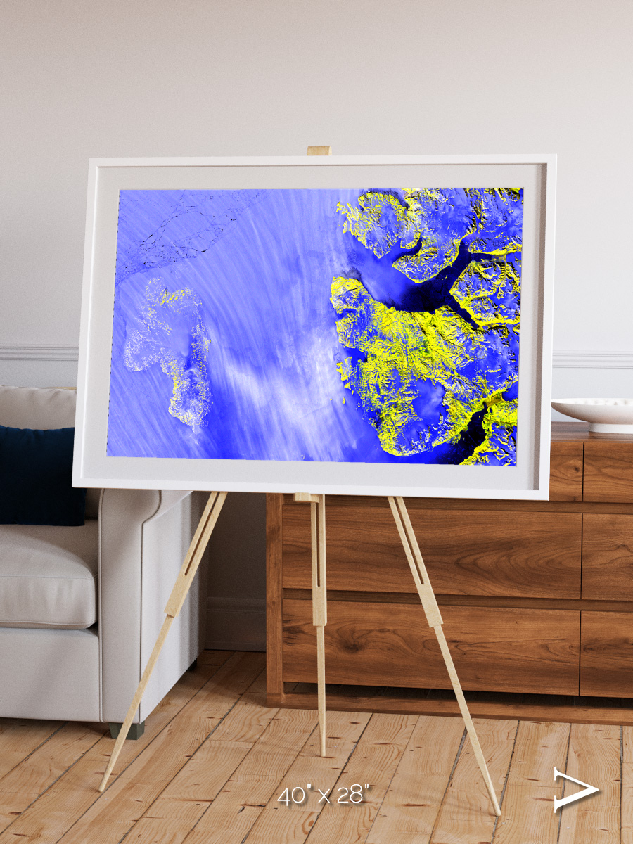 Islands in Snow, High Arctic Framed & Mounted Print