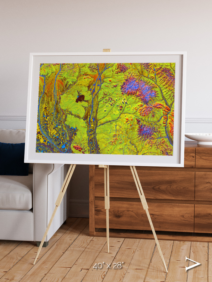 Glacial Ribbons, Chaunskaya Bay Framed & Mounted Print