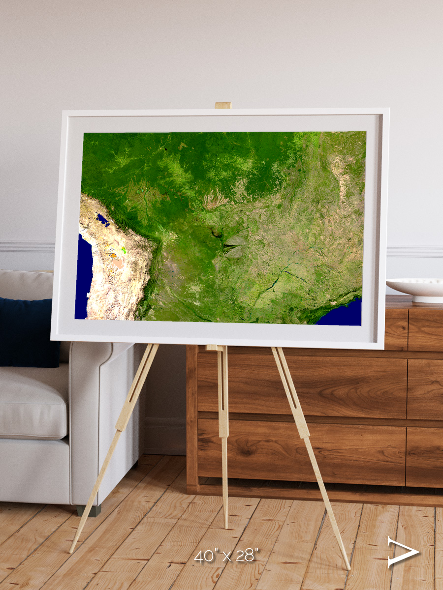 Ribbon River, South America Framed & Mounted Print